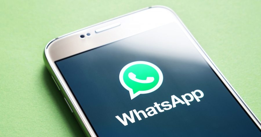 WhatsApp logo on smartphone screen. WhatsApp is an instant messaging service and application.