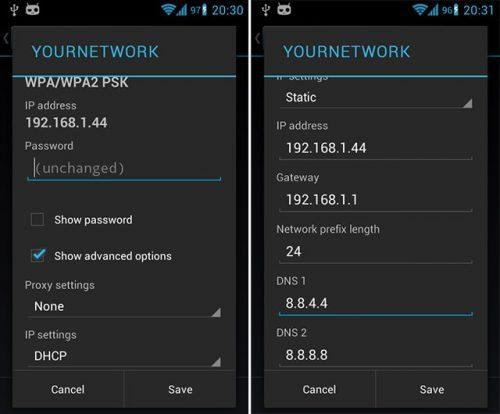 DNS configuration on Android