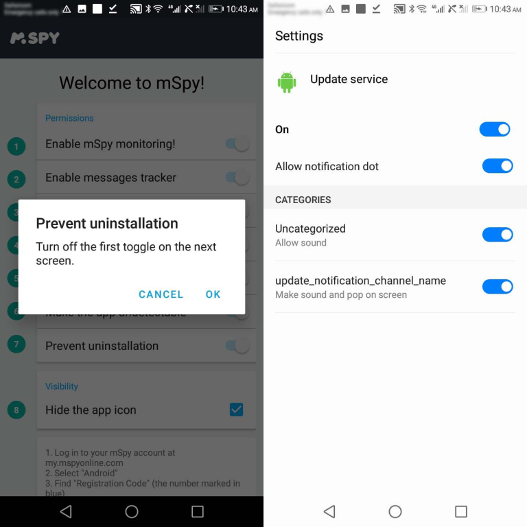 mSpy setup for Android