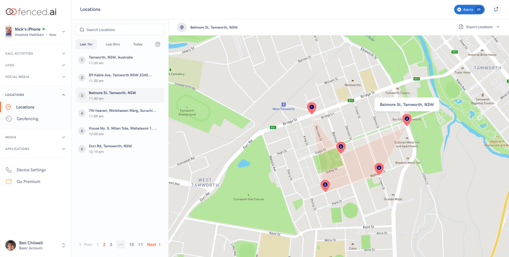 Fenced location monitoring and geofencing