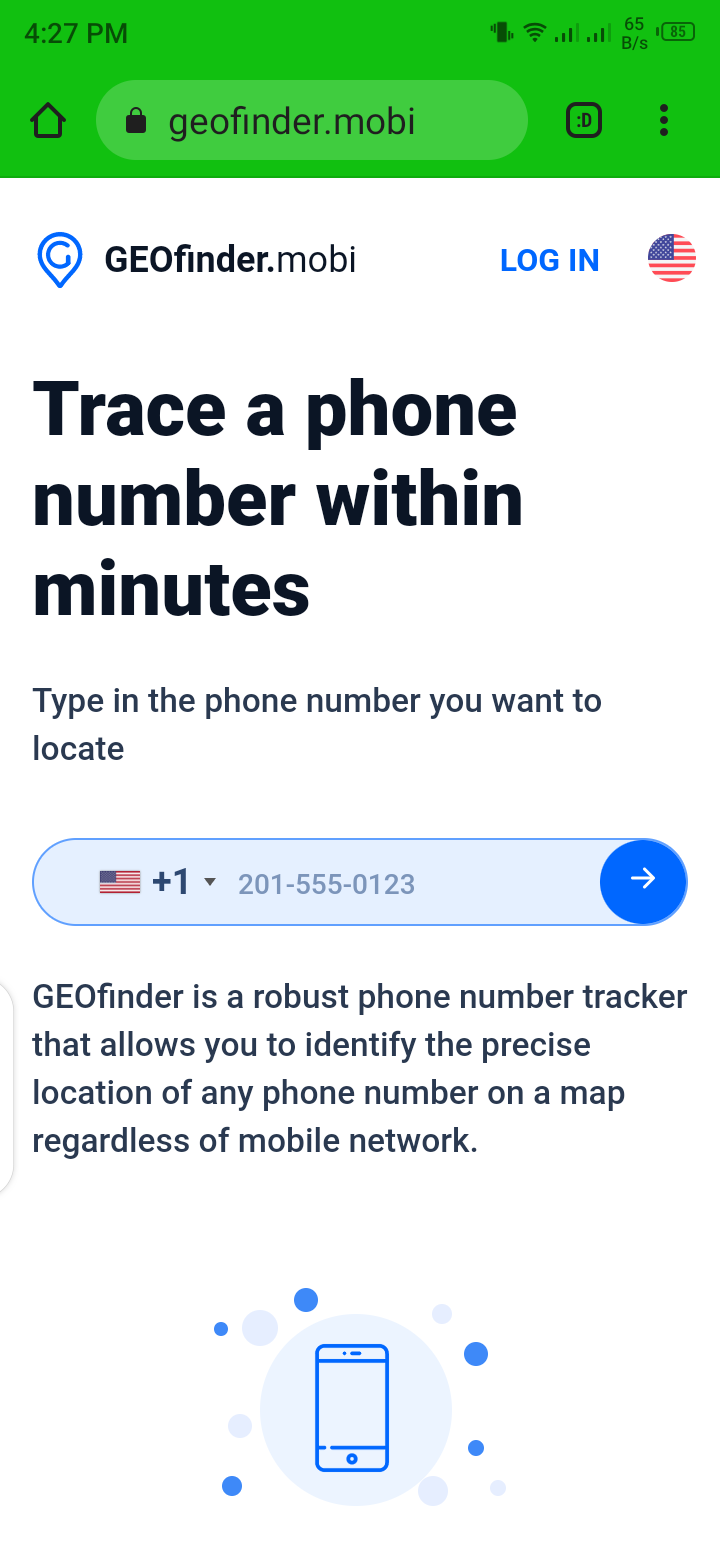 Enter your girlfriend's phone number on GeoFinder 