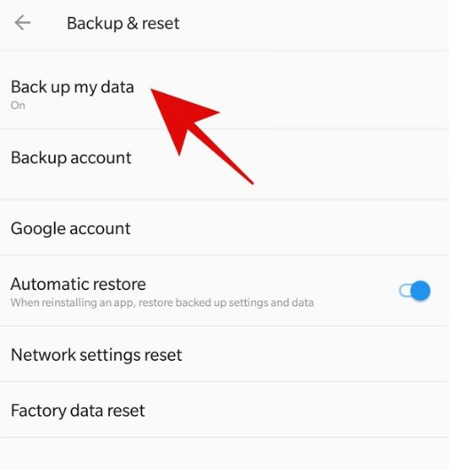 Android restore section
